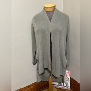 DON’T ASK WHY - Womens Taupe- Grey High Low Cardigan - One Size Fits Most Italy